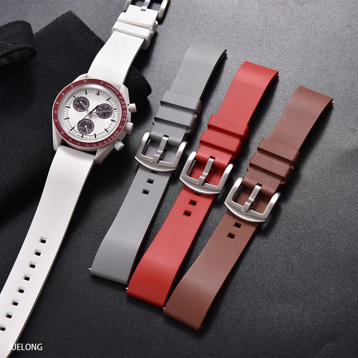 JUELONG New Classic FKM Fluorine Rubber Watch Strap Quick Release 18mm-19-20mm-21-22mm 23-24mm For Each Brand Diving Watch Bands