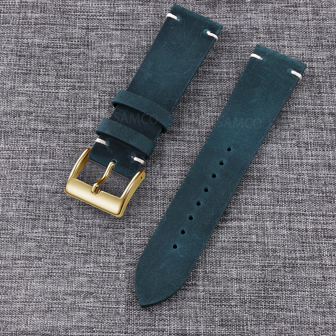 Vintage Top-Grain Leather Watch Strap (18–24mm)