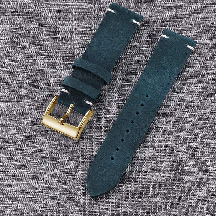 Vintage Top-Grain Leather Watch Strap (18–24mm)