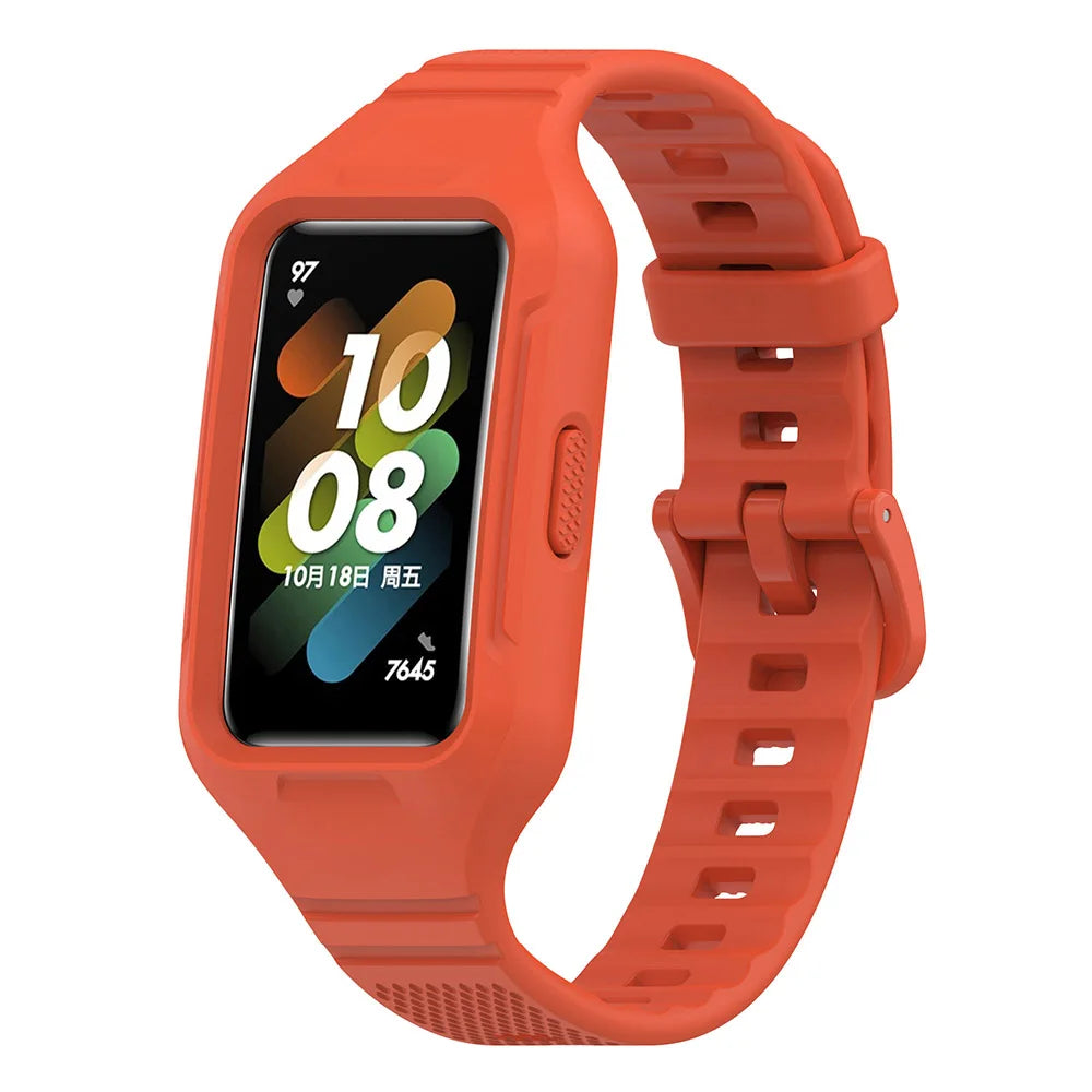 Integrated Silicone Strap & Case for Huawei Band 6-9 & Honor Band 6-7