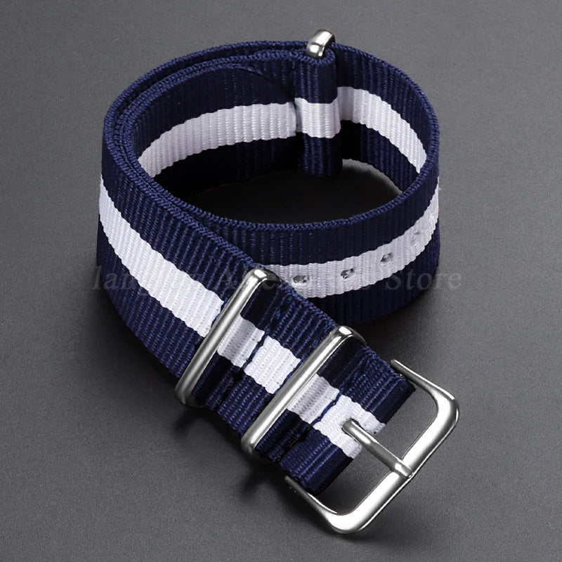 Nylon Army Sport Strap (18–22mm) – Black & Green
