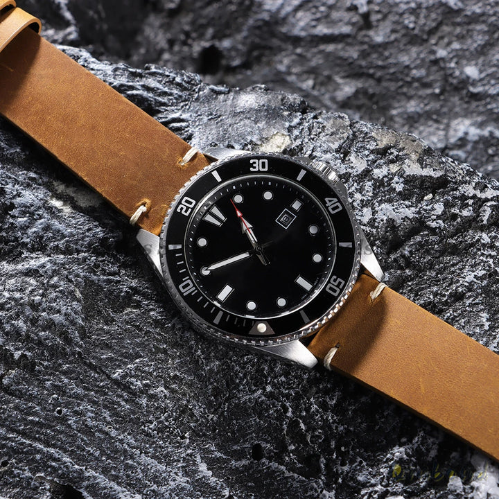 Oil Wax Leather Watch Strap – 18–22mm, Handmade Vintage Brown Cowhide for Omega