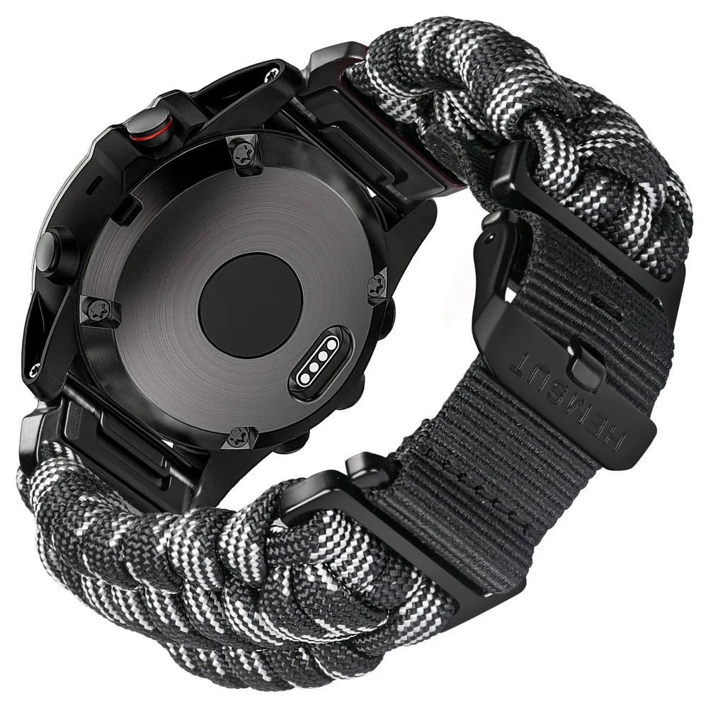 HEMSUT Garmin QuickFit Paracord Nylon Strap (22/26mm)