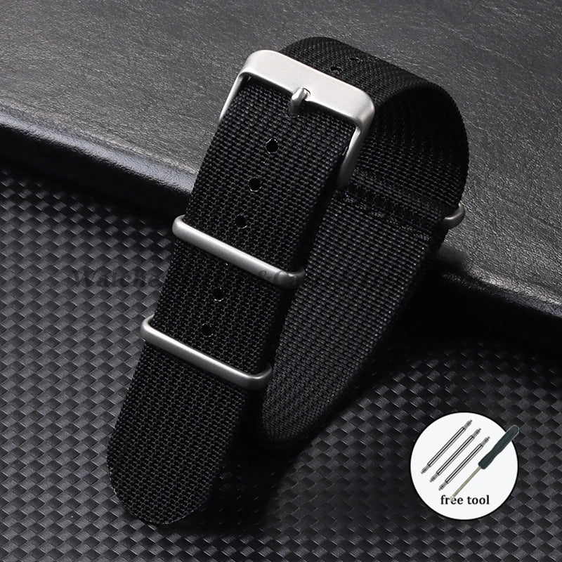 High-Quality Nylon Watch Strap 18/20/22mm (Military Style)