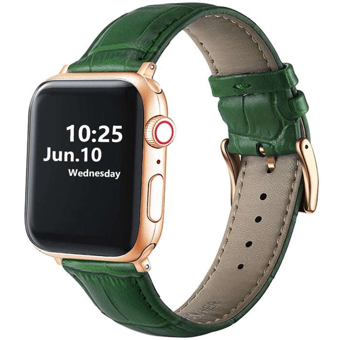 Leather Apple Watch Band (38/42mm, Series 3–6/SE Compatible)