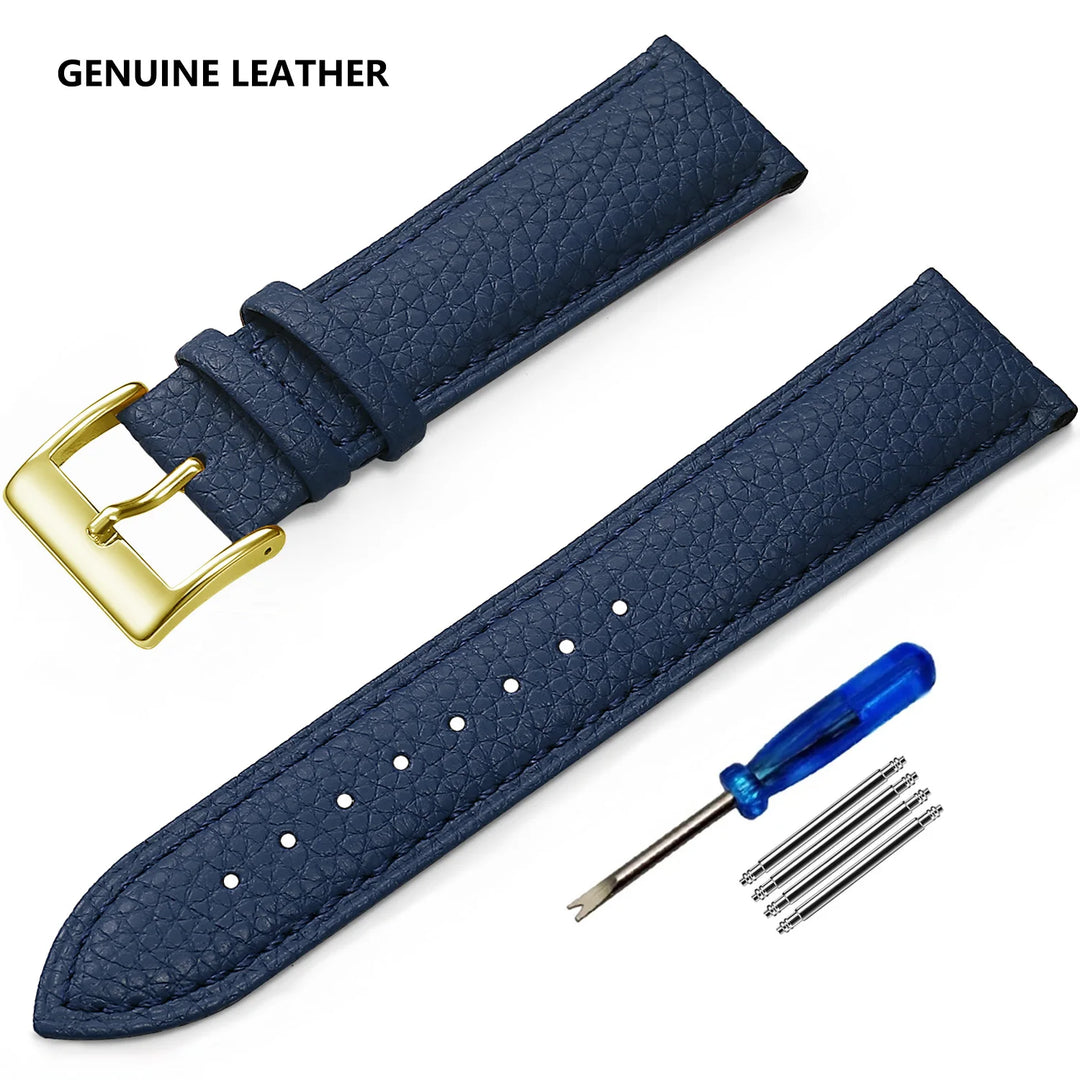 SAMCO Genuine Leather Watch Band 12–24mm (With Tool)