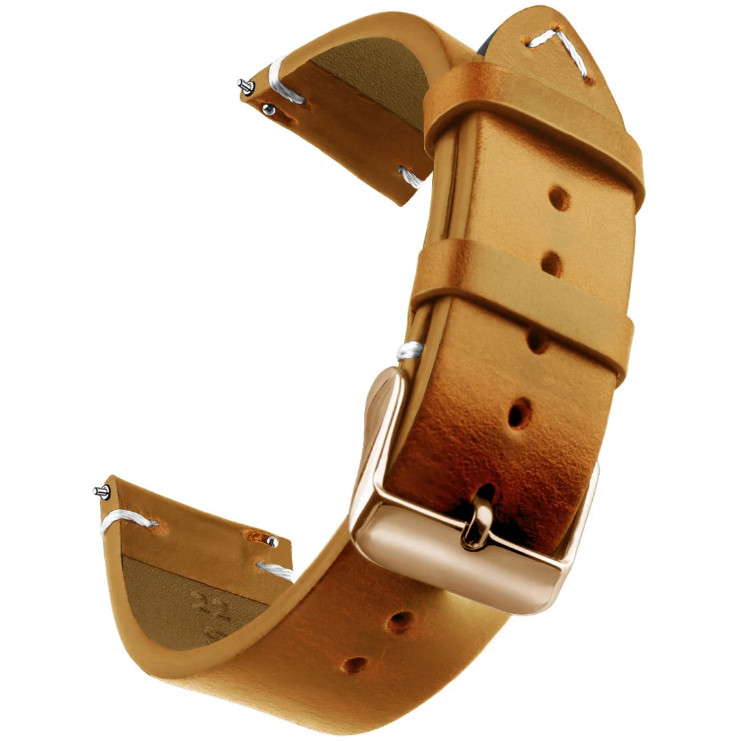 Wax Genuine Leather Watch Band 18–24mm