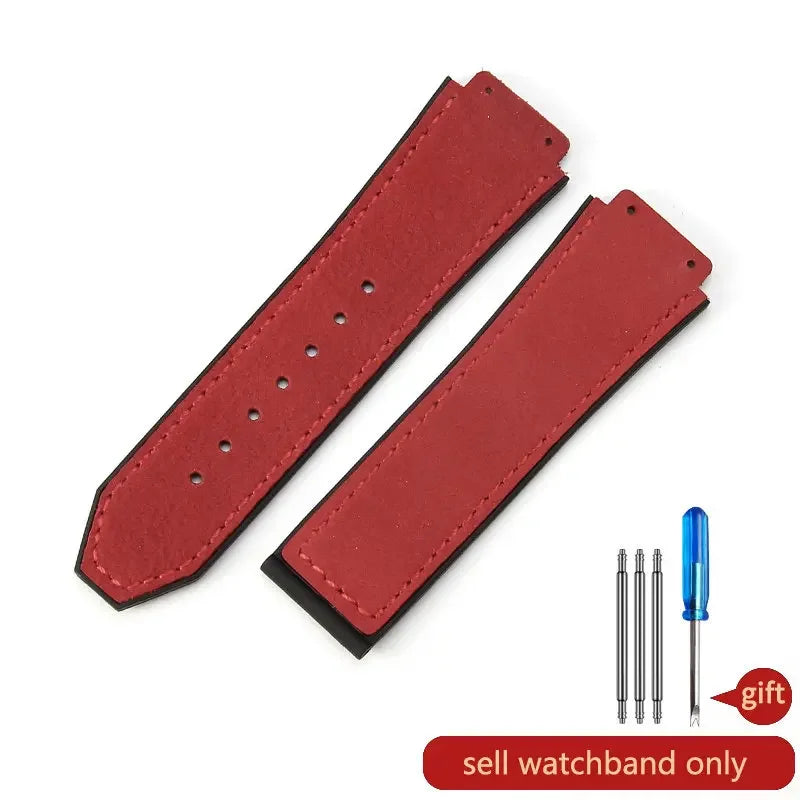 Hublot Yubo Leather & Silicone Hybrid Watch Strap 26×19mm