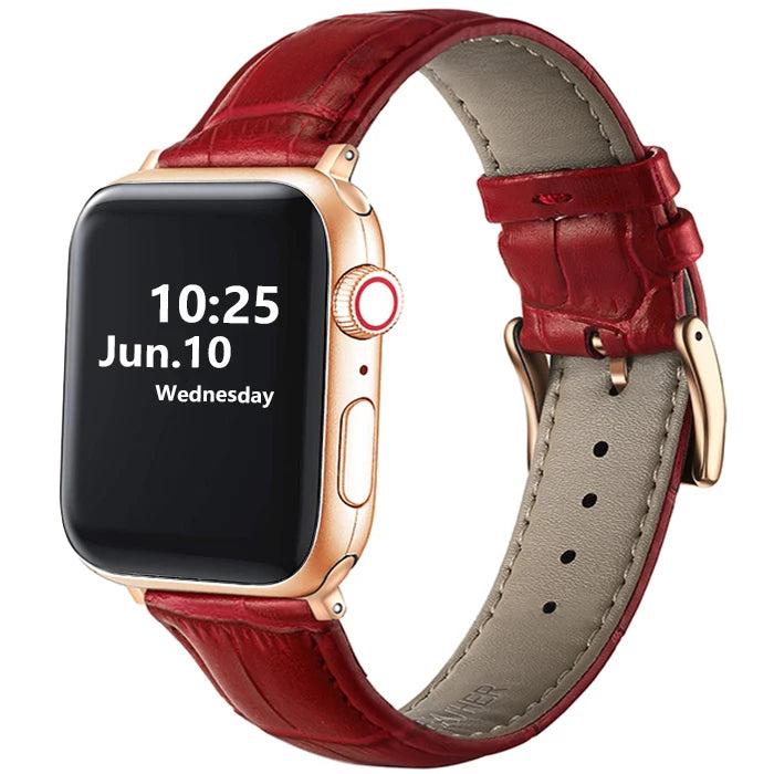 Leather Apple Watch Band (38/42mm, Series 3–6/SE Compatible)