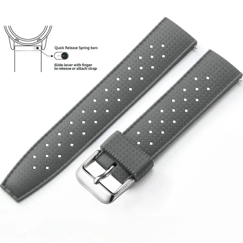 Tropical Silicone Watch Band 18–22mm (Quick Release)