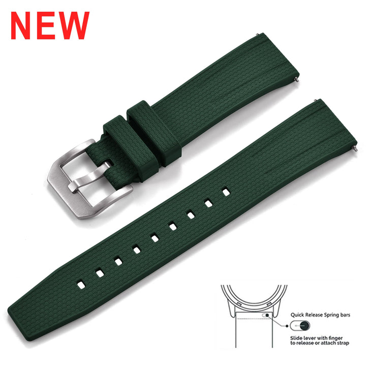 JUELONG Premium Busluo Fkm Rubber Watch Strap 20mm 22mm Watch Bands Fluororubber Straps For Traditional Diving Watch Accessories