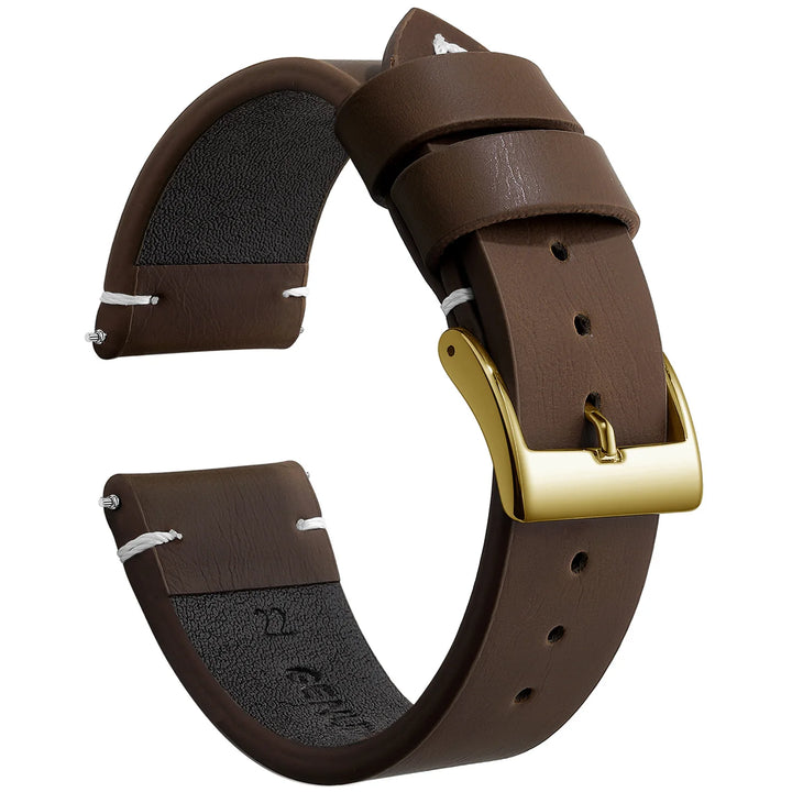Sport Vintage Leather Watch Band 18–22mm with Stainless Steel Buckle
