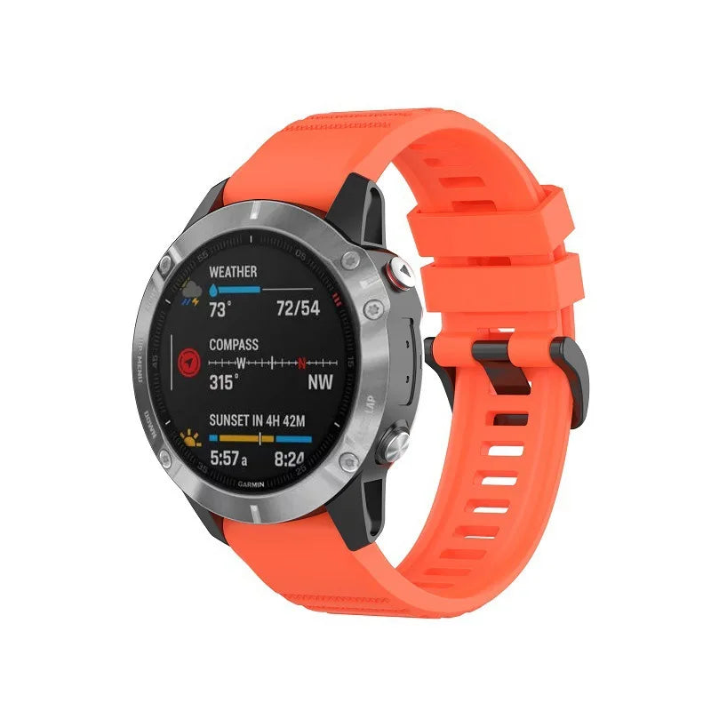 QuickFit Silicone Watch Strap 20/22/26mm for Garmin Fenix, Epix Pro & Enduro 2