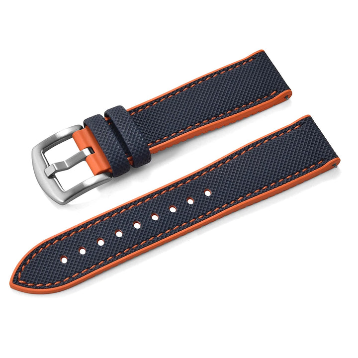 For Longine Seiko Water Ghost Hamilton Series Nylon FKM Rubber Bottom Watch Strap 18-20-22-24mm Strap Soft Waterproof Wrist Band