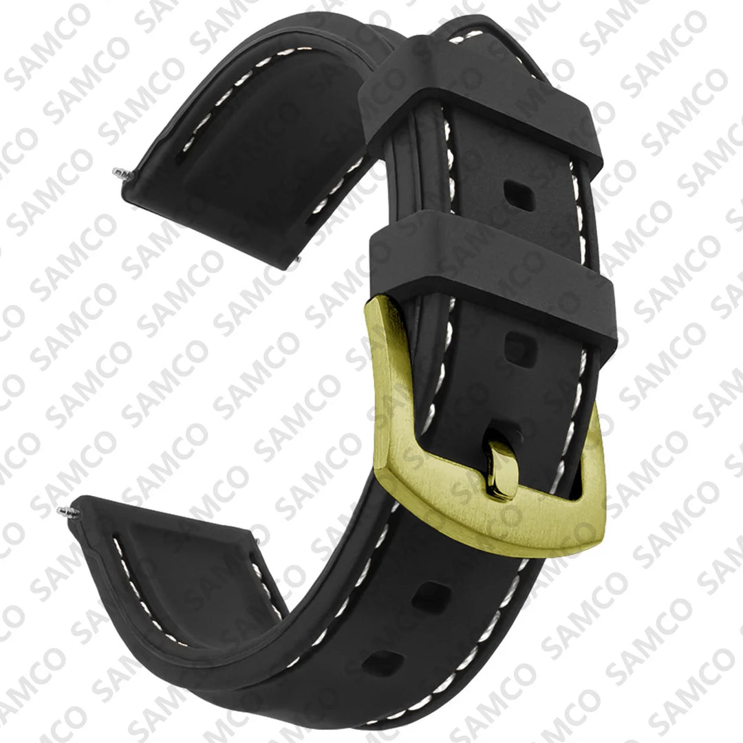 Silicone Rubber Watch Band 18–26mm (Soft & Comfortable Replacement Strap)