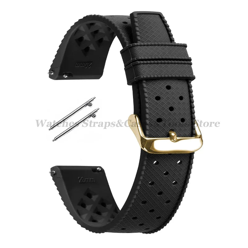 Tropic Silicone Watch Strap 18/20mm 22mm for Seiko for Fossil for Oris Wrist Band Quick Release Soft Rubber Bracelet Replacement