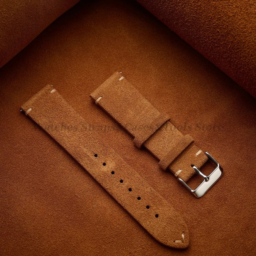 Soft Suede & Calfskin Quick Release Watch Strap for Huawei GT3/GT4 – 14-22mm