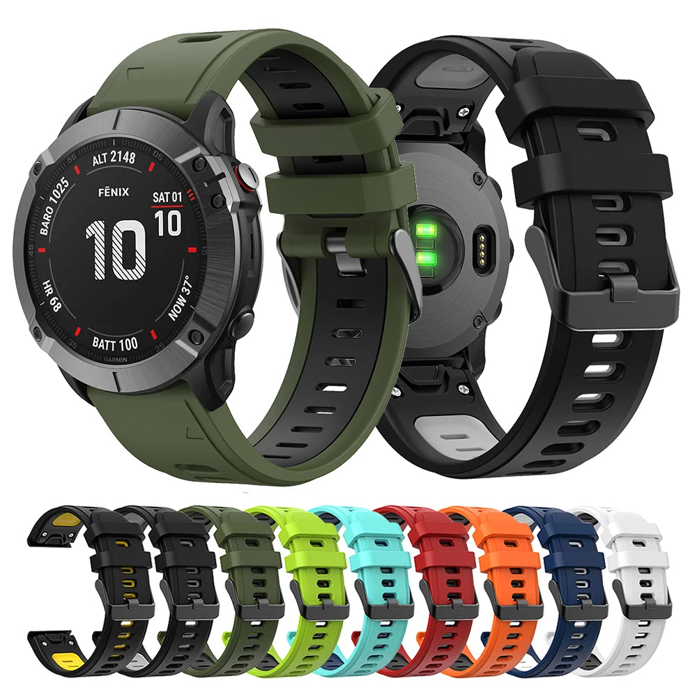QuickFit Silicone Strap for Garmin Fenix Series (22-26mm)