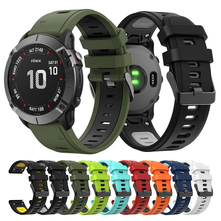 QuickFit Silicone Strap for Garmin Fenix Series (22-26mm)