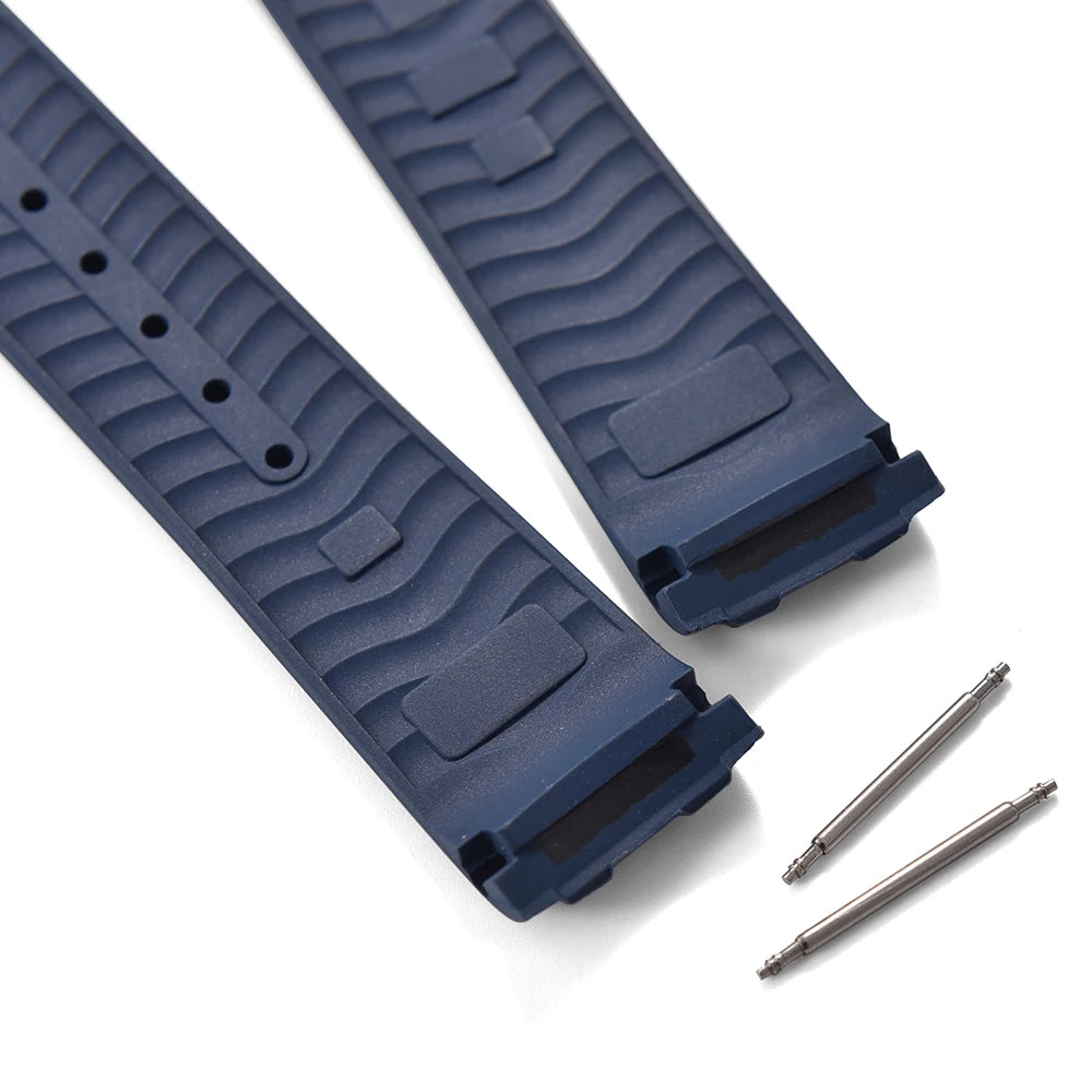 New Design FKM Strap 20mm Fluororubber Curved End For Omega Seamaster 300 PFAS Certification With Original Fold Buckle WatchBand