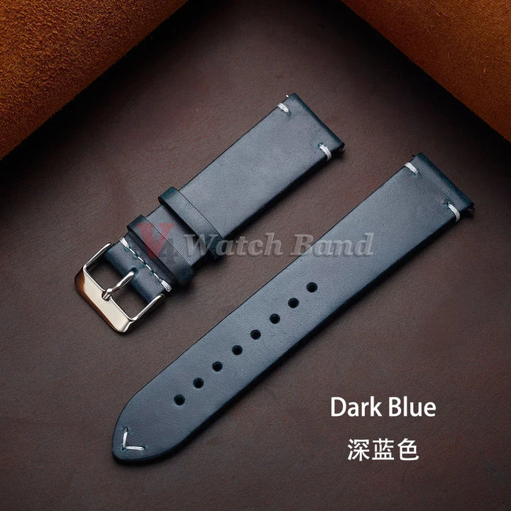 Seiko Vintage Oil Wax Leather Watch Strap – 18–24mm, Butterfly Buckle