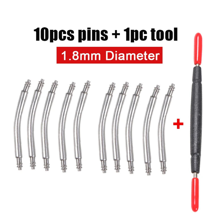 Curved Spring Bars – 316L Stainless Steel, 18–24mm (1.5–1.8mm)
