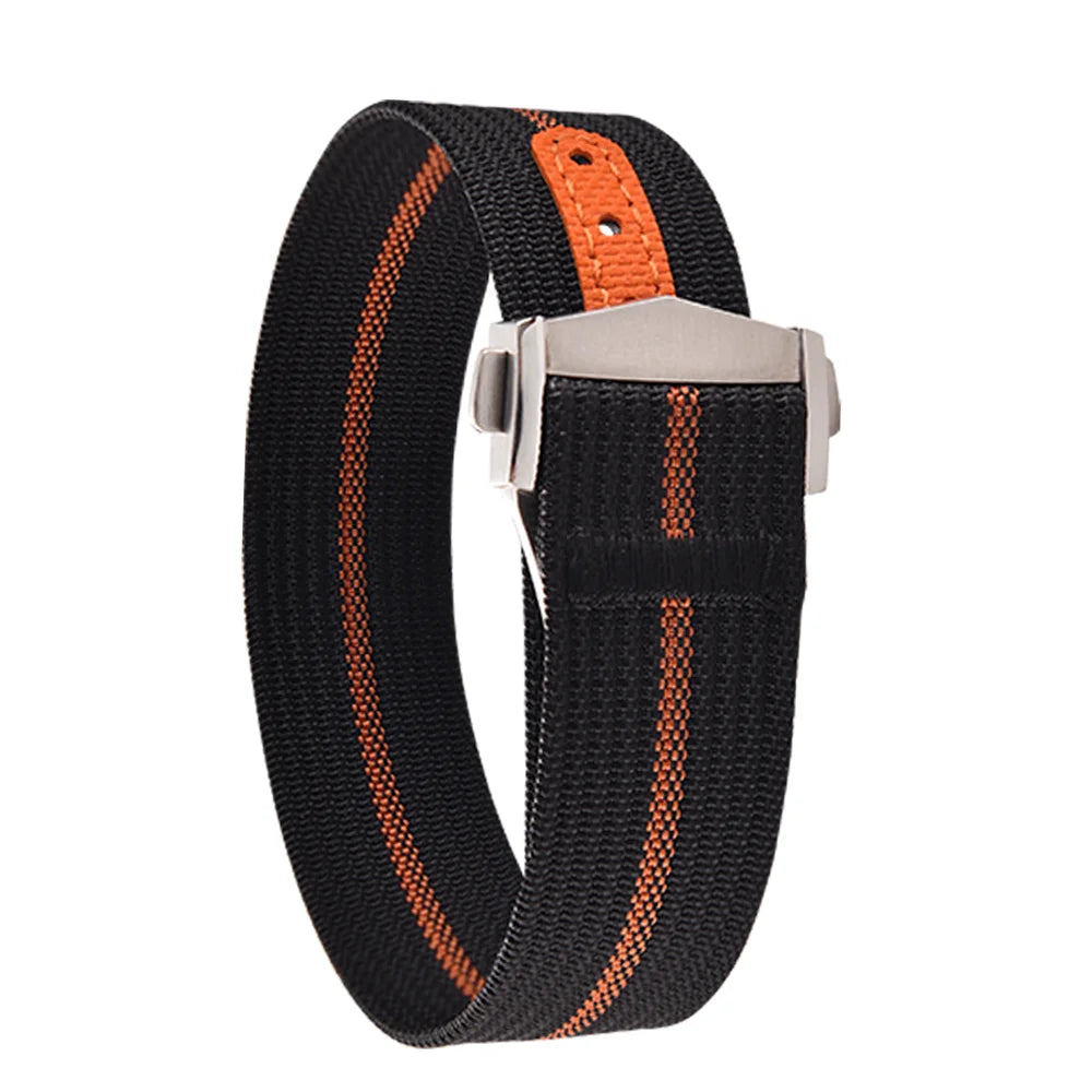 JUELONG 18mm 20mm 22mm Sailcloth Watch Strap Canvas Rubber Hole Sport Waterproof Folding Buckle Watchband For Omega Swatch Moon