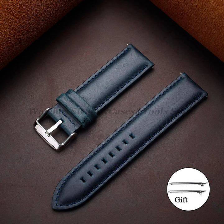 Vintage Cowhide Leather Watch Strap 18–26mm Quick Release – Universal