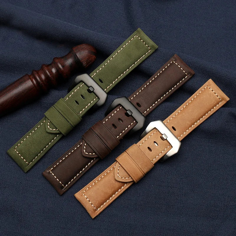 Genuine Leather Watch Strap – 20-26mm Crazy Horse for Panerai PAM111/441/312