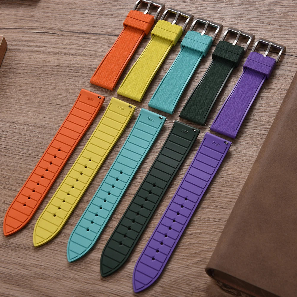 NATOBELT Mosaic FKM Rubber Watch Strap 20mm 22mm Quick Release Fluoro Rubber Watch Bands Diving Waterproof Soft Wristband