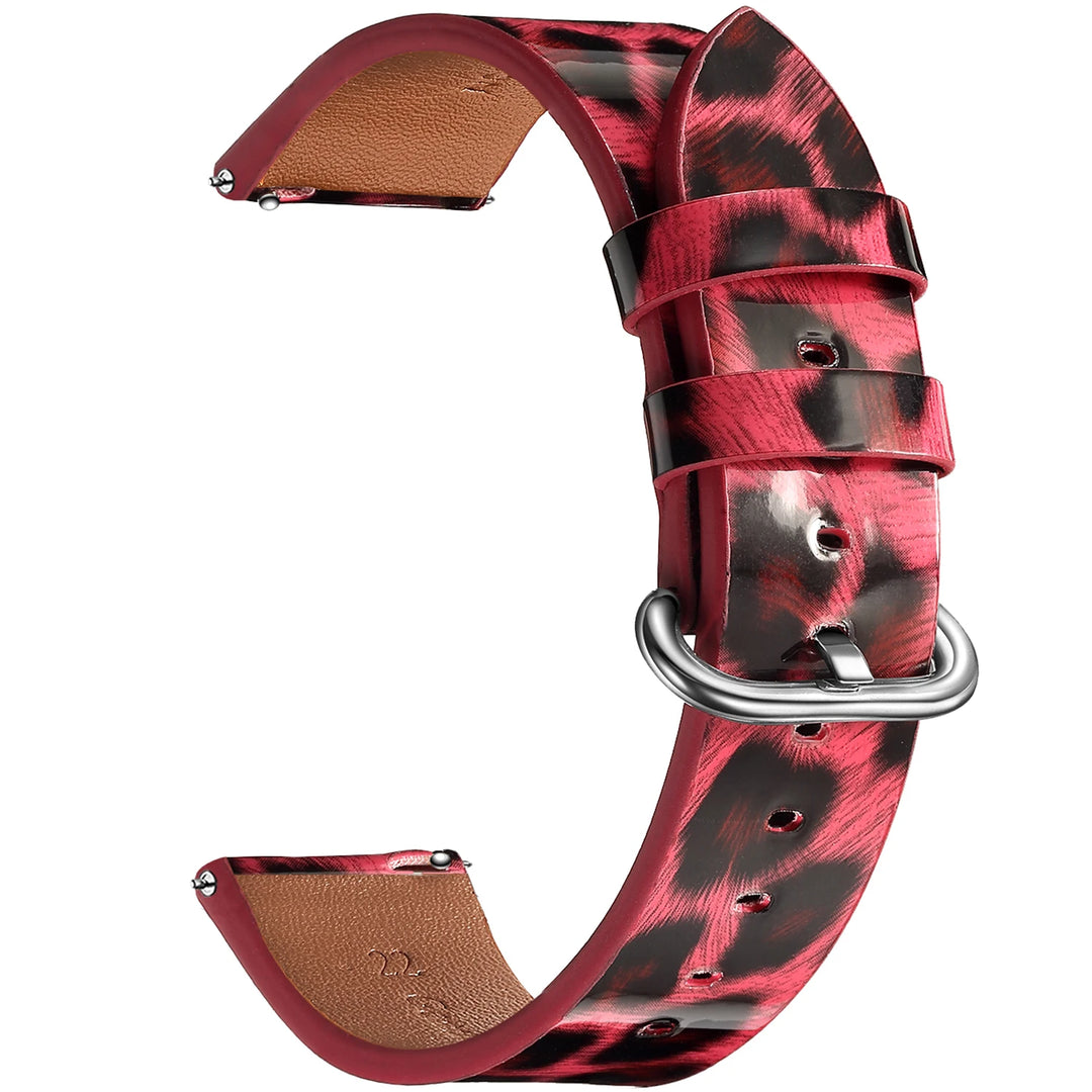 Leopard Print Leather Watch Strap 20/22mm (Quick Release)