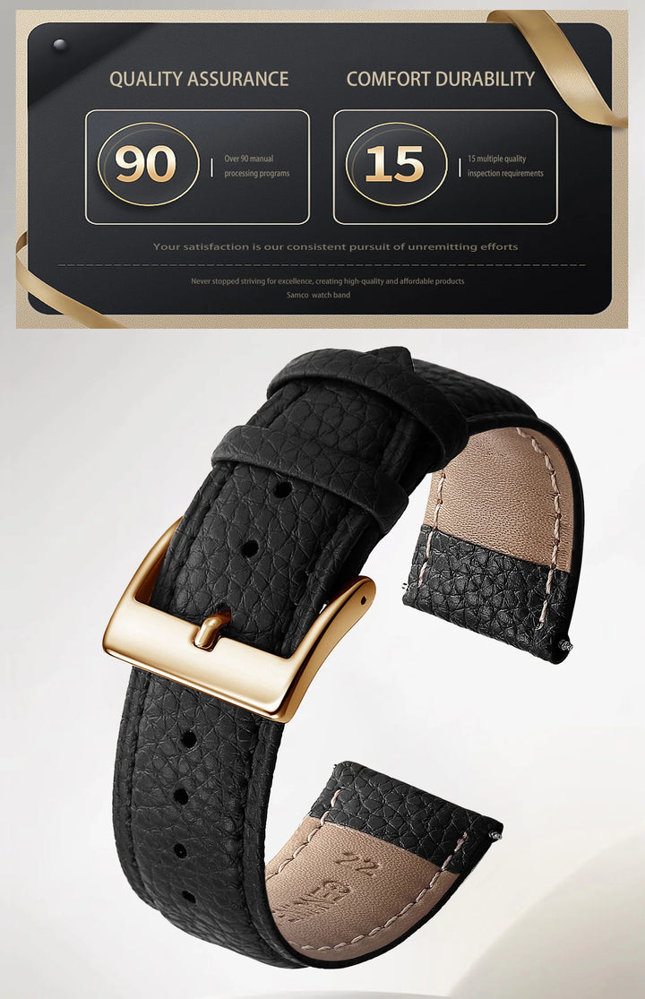 Genuine Leather Watch Strap – 12–24mm with Tool