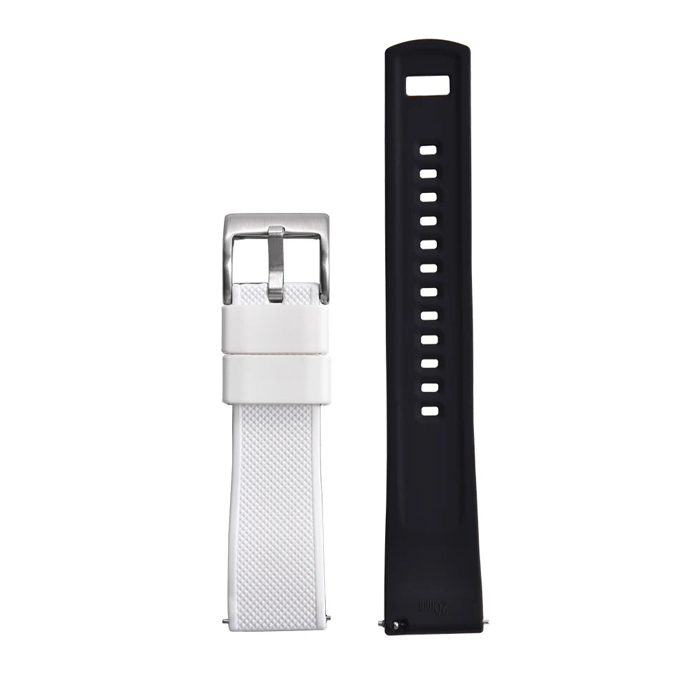 White Tropical Waffle CTS FKM Watch Strap Fast Release 20mm 22mm New Fluororubber Traditional Diving Watch Band