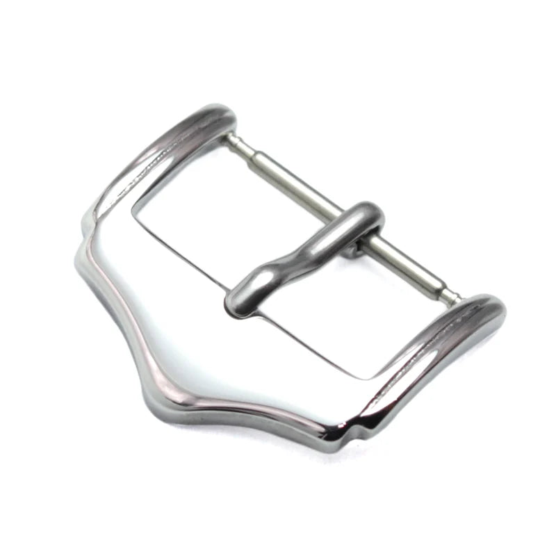 Wholesale Stainless Steel Watch Buckles – 12–28mm, 19 Styles, Silver