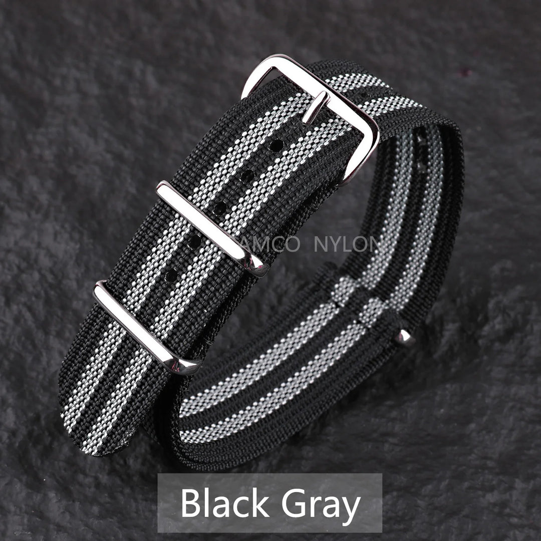 Ribbed Nylon Military Band 18–22mm