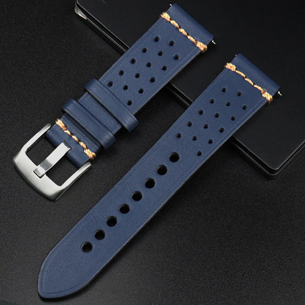 Fashion Quick Release Top Grain Leather Watch Band 20mm 22mm
