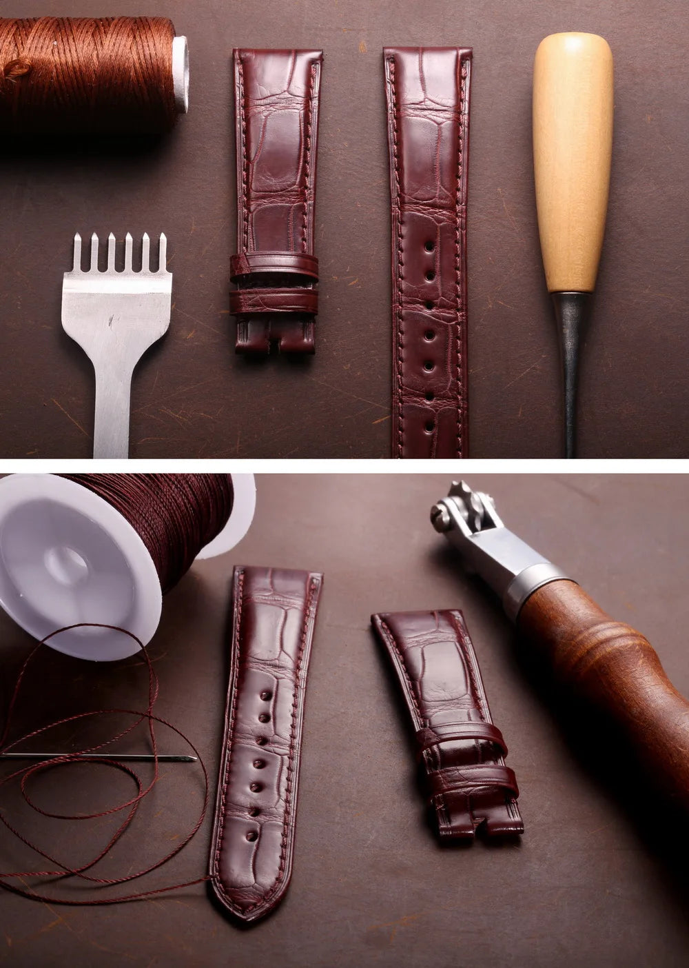 Alligator Leather Watch Bands For OMEGA Wrist Straps  HandMade Crocodile Bracelet  Replacement 19mm 20mm 21mm