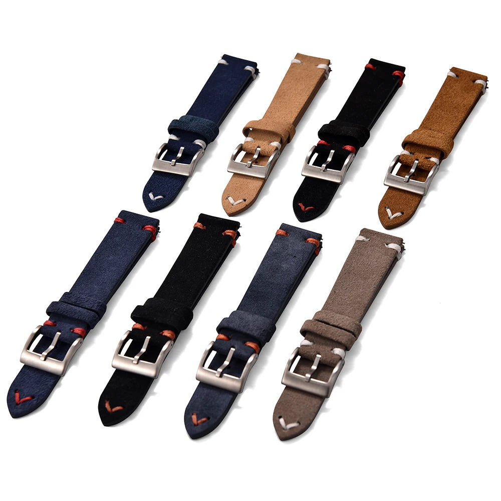 Suede Leather Watch Strap – 20-22mm Quick Release