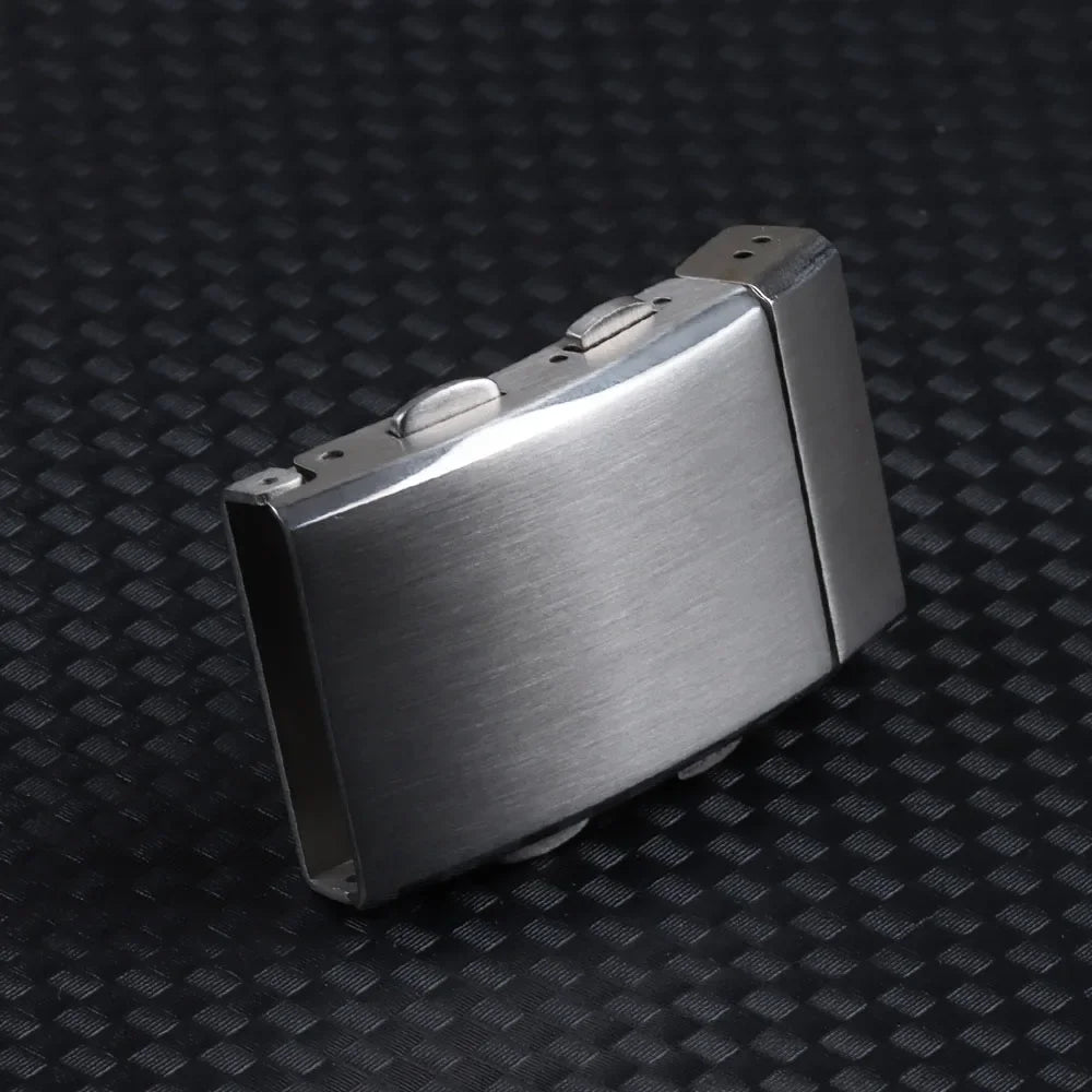 316L Stainless Steel Folding Watch Clasp (18/20/22mm, Brushed Silver)