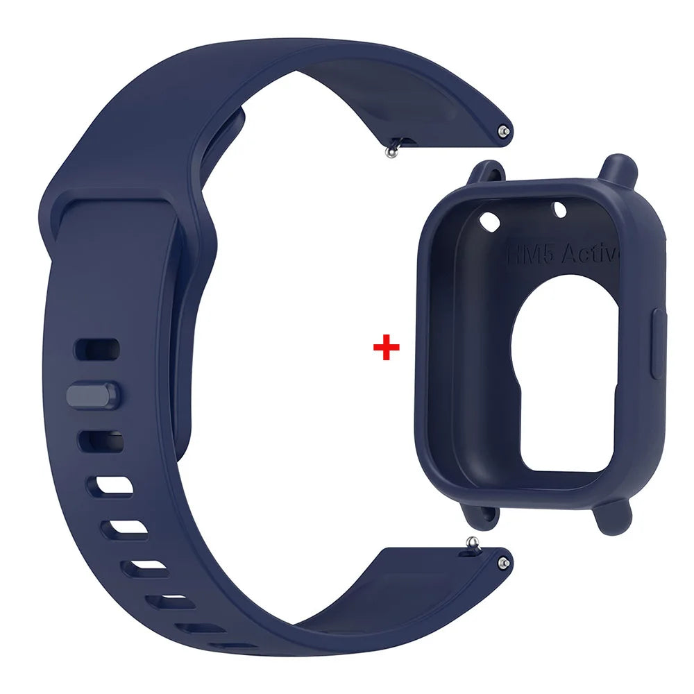 Silicone Strap with Protective Case for Redmi Watch 5 Active