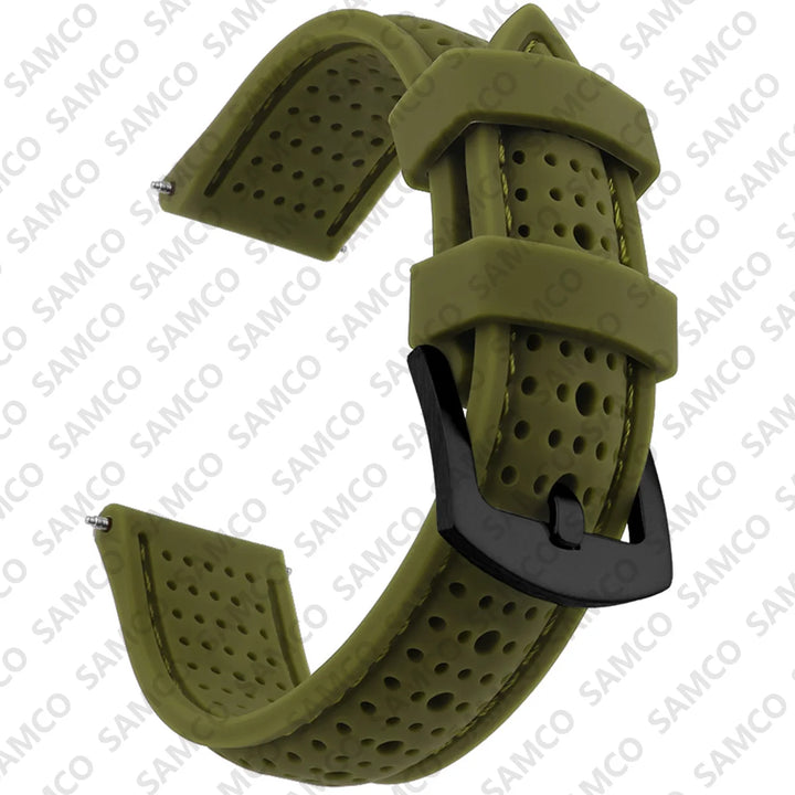 Silicone Rubber Watch Band 18–26mm (Soft & Comfortable Replacement Strap)
