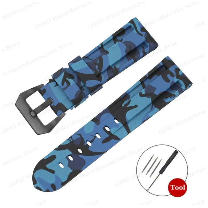 Panerai Silicone Watch Strap – 20–26mm, Waterproof Rubber Band