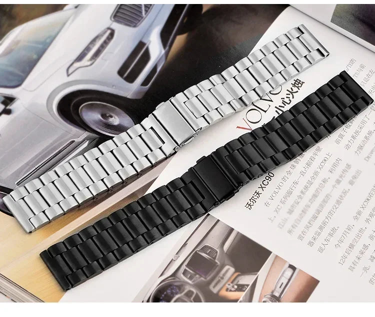 Full Stainless Steel Watch Band 18–24mm for Samsung Gear & Huawei GT