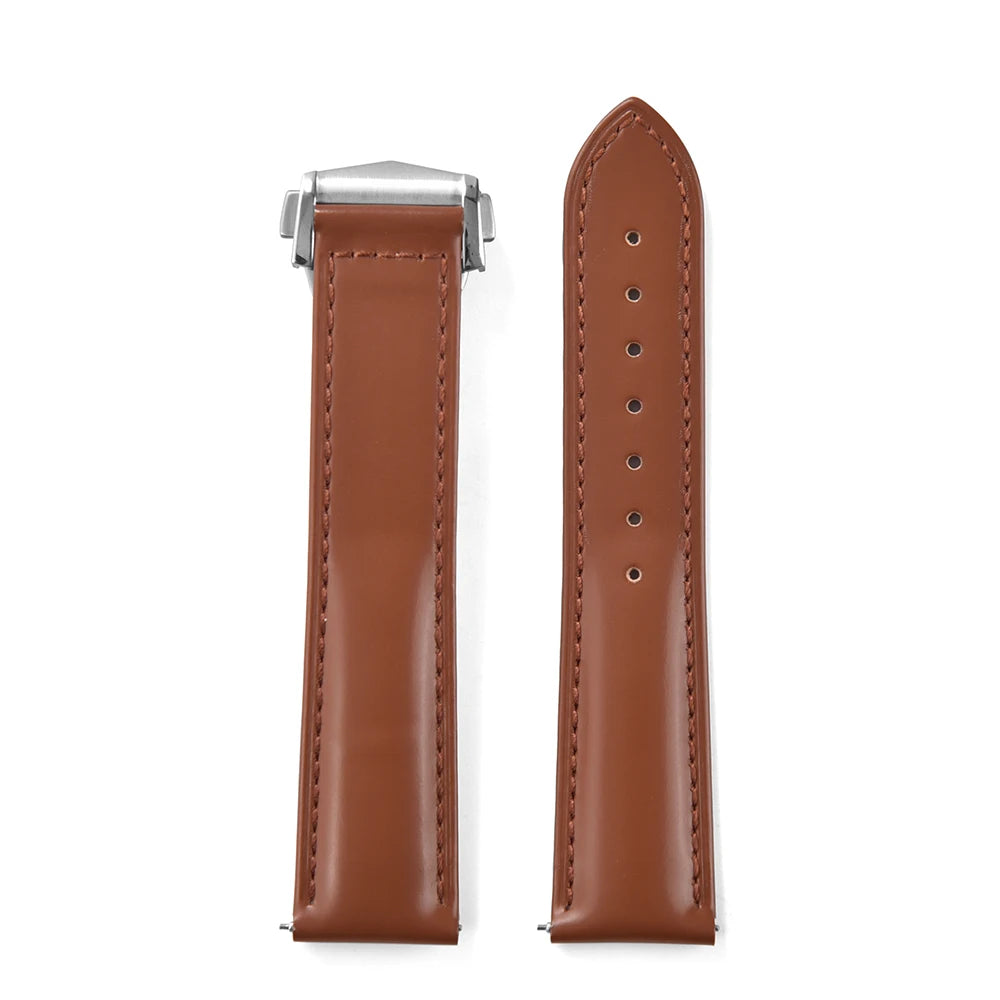 Premium Grade Smooth Surface Leather Watch Bands Perfect Fit Flat End Universal Quick Release Watch Strap 19mm 20mm 21mm 22mm