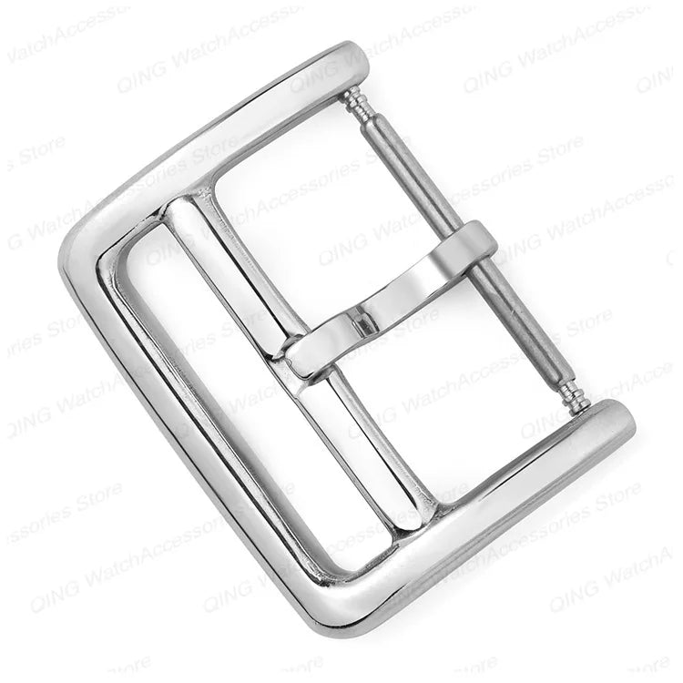 Stainless Steel Metal Watch Buckle 12–22mm (Polished, Silver/Black/Rose Gold)