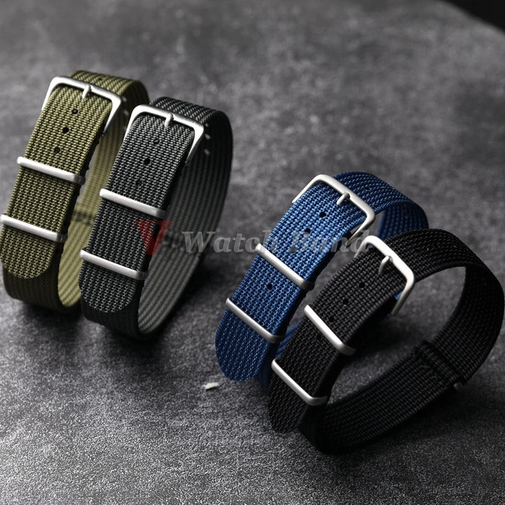 Nylon Ribbed Watch Strap 18–22mm
