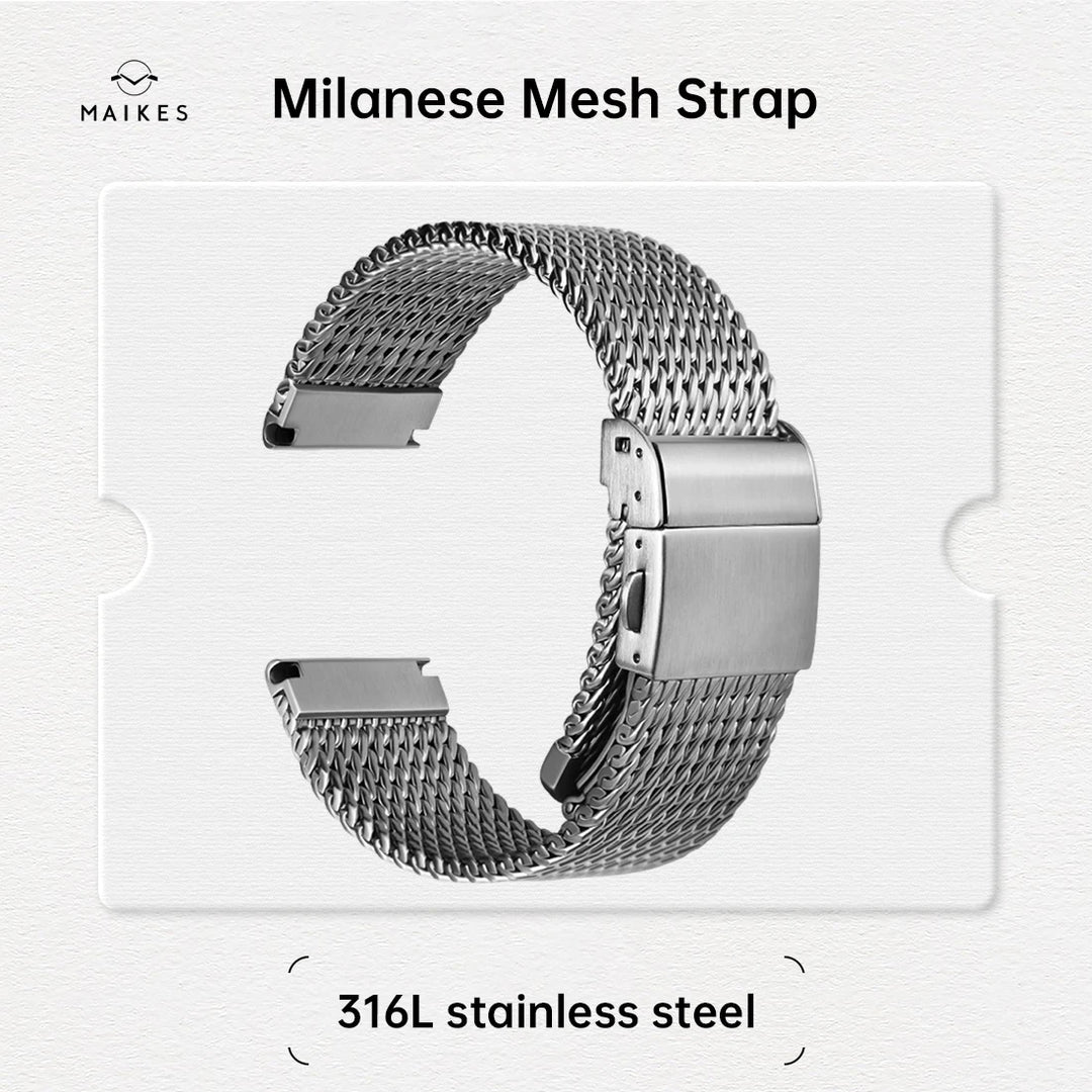 Luxury Milanese Mesh Stainless Steel Watch Strap for Rolex, Omega, IWC, Breitling