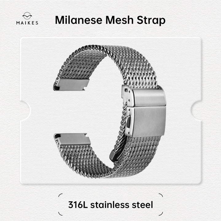 Luxury Milanese Mesh Stainless Steel Watch Strap for Rolex, Omega, IWC, Breitling