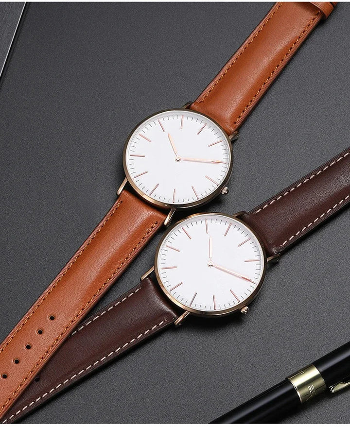 Genuine Leather Watch Strap – Smooth Finish 12–22mm