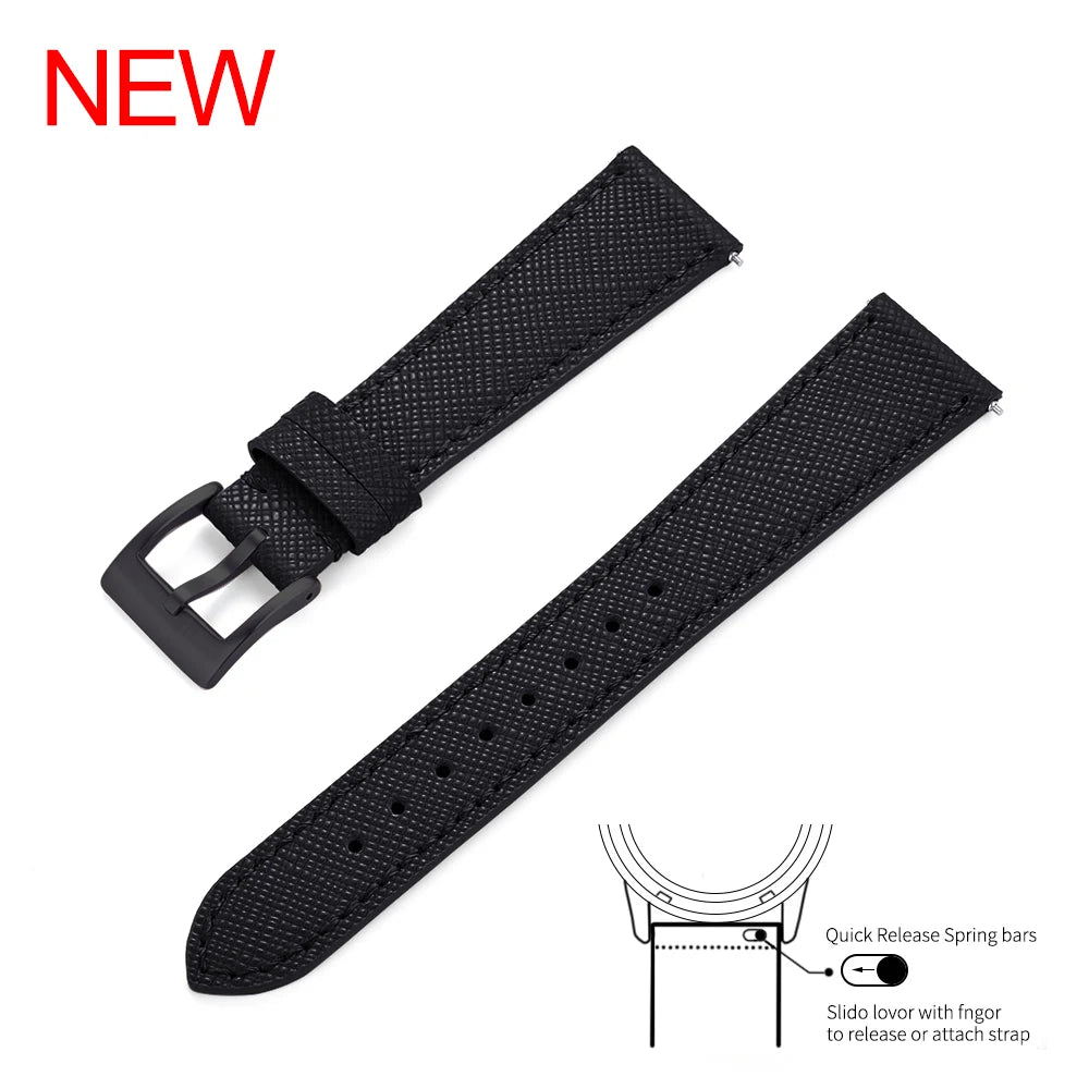 High Quality Quick Release Leather Sailcloth Watch Strap 18mm 19mm 20mm 21mm 22mm 23mm 24mm For Omega X Swatch MoonSwatch
